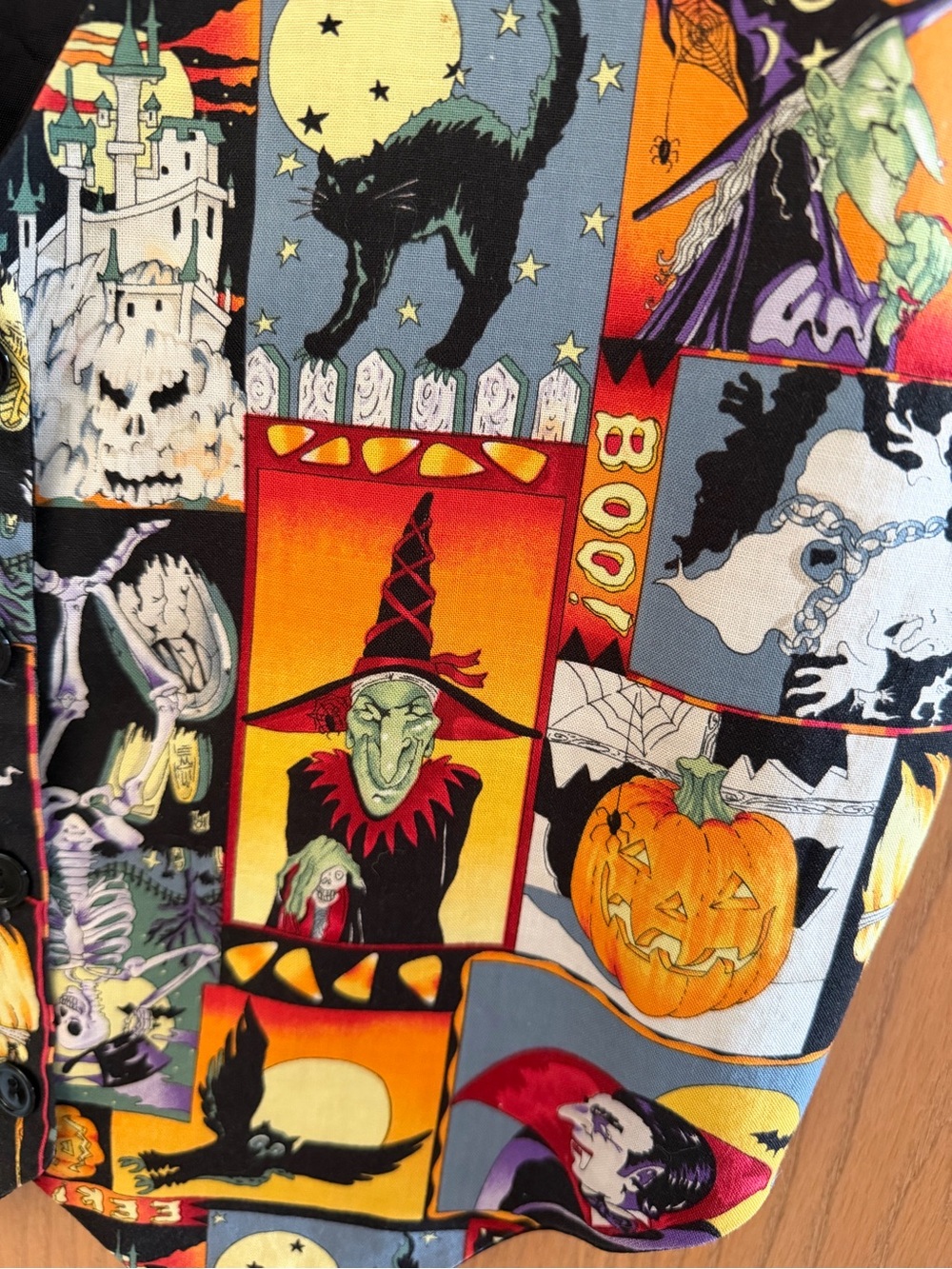 ROBYN-LYN Retro 90s Vintage Spooky Halloween 100% Cotton Vest Women’s Size S/M - Picture 3 of 9